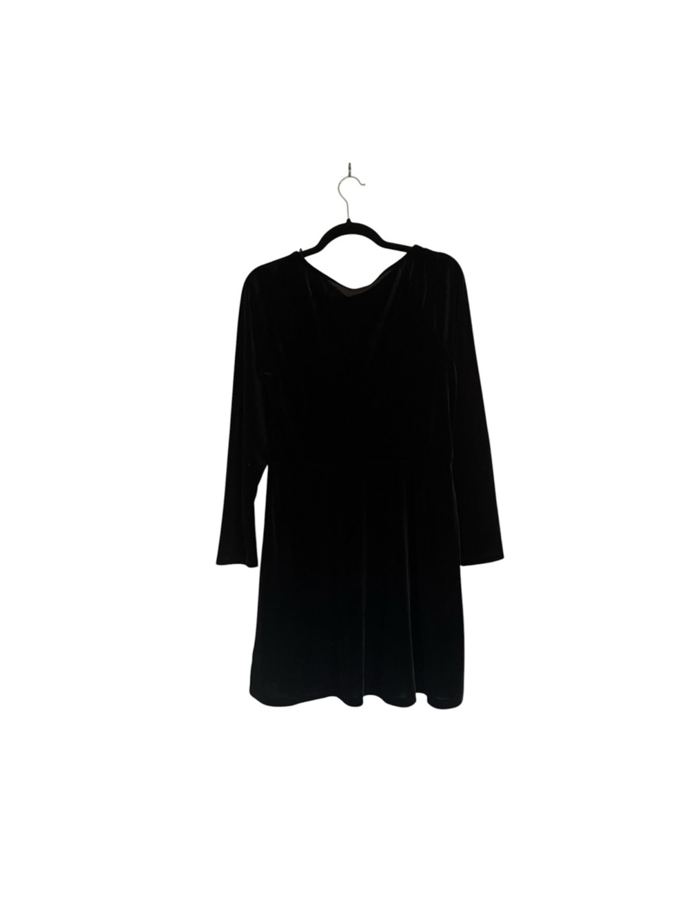 Old Navy Witchy Black Stretch Velvet Scoop Neck Long Sleeve Dress Large - Picture 4 of 7